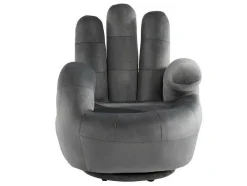 Draaibare Fauteuil Hand Catchy Van Fluweel - Antraciet