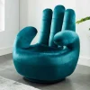 Draaibare Fauteuil Hand Catchy Van Fluweel - Eendenblauw