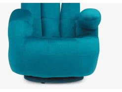 Draaibare Fauteuil Hand Catchy Van Fluweel - Eendenblauw
