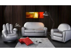 Draaiende Fauteuil Catchy Van Kunstleer - Zilverkleurig