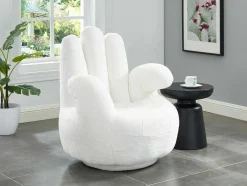 Draaiende Fauteuil Van Imitatiebont Catchy - Wit