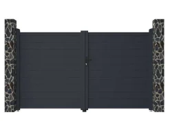 Draaipoort Van Aluminium Antraciet - L305 X 181 Cm - Nazario
