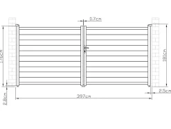 Draaipoort Van Aluminium Antraciet - L397 X 181 Cm - Nazario