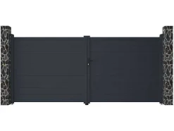 Draaipoort Van Aluminium Antraciet - L397 X 181 Cm - Nazario