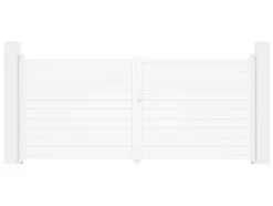 Draaipoort Van Aluminium B397 X H181 Cm Wit - Nazario