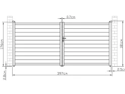 Draaipoort Van Aluminium B397 X H181 Cm Wit - Nazario