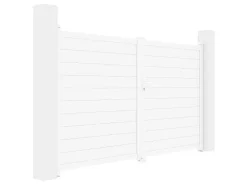 Draaipoort Van Aluminium L305 X H181 Cm Wit - Nazario