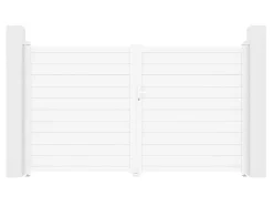 Draaipoort Van Aluminium L305 X H181 Cm Wit - Nazario