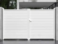 Draaipoort Van Aluminium L305 X H181 Cm Wit - Nazario