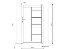 Draaipoort Van Aluminium Met Motieven - Halfopengewerkt - L. 103 X H. 181 Cm - Antraciet - Gregor