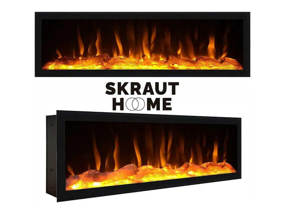 Dressoir, Opbergkast, 210, 4 Deuren, Elektrische Haard Xxl, Cement