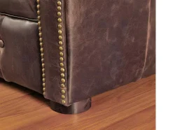 Driezits- En Tweezitsbank Chesterfield Clotaire Van 100% Leer Met Lived-In Aspect