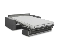 Driezits Express Bedbank Van Fluweel Calito - Antraciet - Tweepersoonsbed 140 Cm - Matras 14 Cm