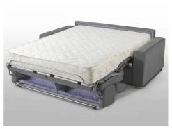 Driezits Express Bedbank Vizir Van Stof - Grijs - Slaapafmeting 140 Cm - Matras 18 Cm