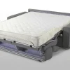 Driezits Express Slaapbank Van Stof Vizir - Grijs - Slaapafmeting Met Brede Latten 140 Cm - Matras 18 Cm