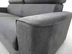 Driezits Express Slaapbank Van Stof Vizir - Grijs - Slaapafmeting Met Brede Latten 140 Cm - Matras 18 Cm