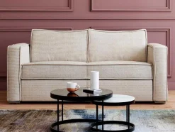 Driezits Express Slaapbank Van Ribfluweel - Beige - Loreto