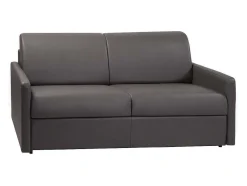 Driezits Express-Bedbank Van Kunstleer Calife - Grijs - Slaapafmeting 140 Cm