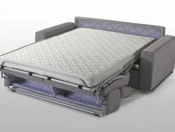 Driezits Express-Bedbank Van Stof Vizir - Grijs - Slaapafmeting 140 Cm