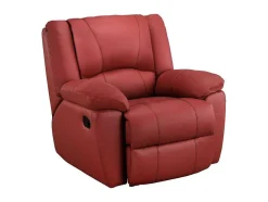 Driezits Relaxbank En Relaxfauteuil Van Leer Aroma - Rood
