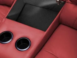 Driezits Relaxbank En Relaxfauteuil Van Leer Aroma - Rood
