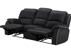 Driezits Relaxbank En Relaxfauteuil Van Microvezel Hernani - Zwart