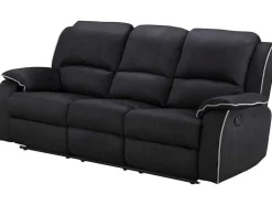 Driezits Relaxbank En Relaxfauteuil Van Microvezel Hernani - Zwart