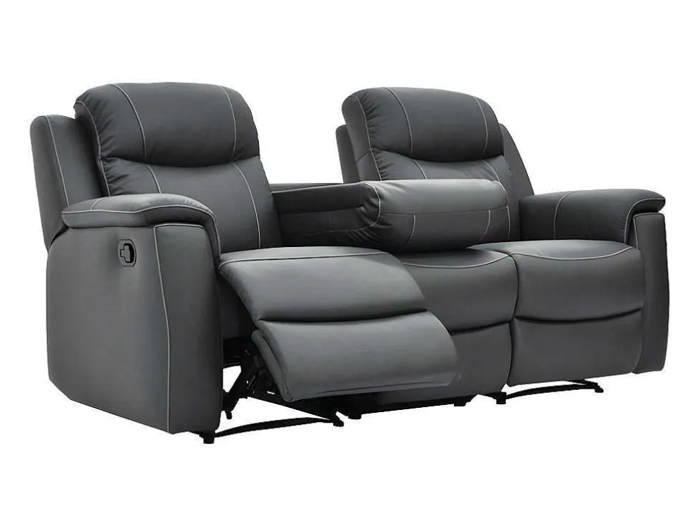 Driezits Relaxbank Evasion Van Leer - Grijs