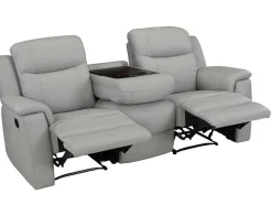 Driezits Relaxbank Evasion Van Leer - Licht Grijs