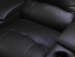 Driezits Relaxbank Van Leer Aroma - Zwart