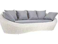 Driezits Tuinbank Van Ecru Gevlochten Hars - Whiteheaven