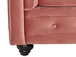 Driezitsbank Chesterfield - Fluweel - Pastel Roze