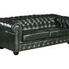 Driezitsbank Chesterfield Brenton 100% Buffelleer - Empire Groen