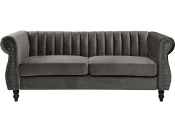 Driezitsbank Chesterfield Van Fluweel Trumbo - Antraciet