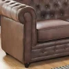 Driezitsbank En Fauteuil Chesterfield Van Microvezel Met Vintage Look