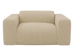 Driezitsbank En Fauteuil Van Beige Stof Met Textuur Pogni Van Maison Cephy