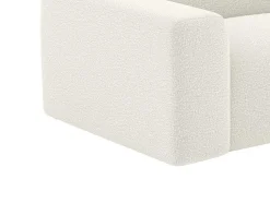 Driezitsbank En Poef Van Witte Bouclestof Pogni Van Maison Cephy