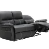 Driezitsbank En Relaxfauteuil Canby - Kunstleer - Zwart