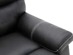 Driezitsbank En Relaxfauteuil Canby - Kunstleer - Zwart