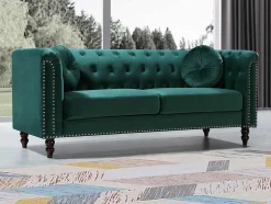 Driezitsbank In Smaragdgroene Fluweel Turner