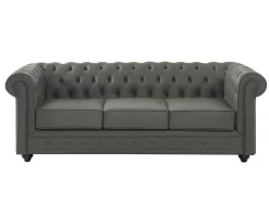 Driezitsbank Van Buffelleer Chesterfield - Grijs