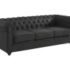 Driezitsbank Van Buffelleer Chesterfield - Zwart