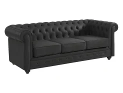 Driezitsbank Van Buffelleer Chesterfield - Zwart