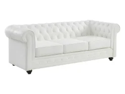 Driezitsbank Van Buffelleer Chesterfield - Wit