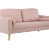 Driezitsbank Van Stof Met Woleffect Tatum - Roze