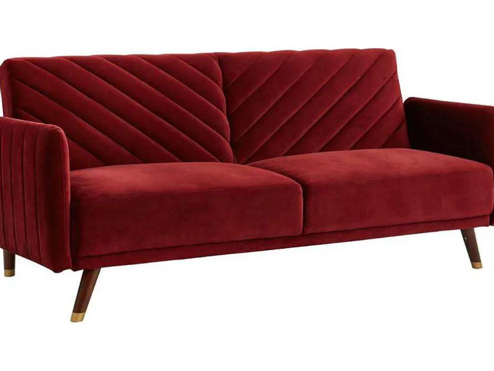 Driezitsbedbank Van Fluweel Joris - Rood