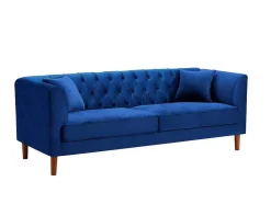 Driezits-Chesterfield-Bank Van Nachtblauw Velours Arsene