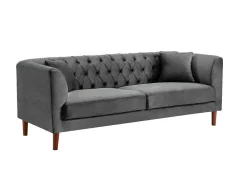 Driezits-Chesterfield-Bank Van Antracietkleurig Velours Arsene