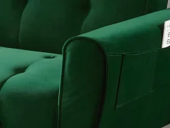 Driezits-Slaapbank Van Fluweel Polani - Nachtblauw