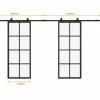 Dubbele Schuifdeur H205 X B83 Cm - Aluminium En Mat Gehard Glas - Wilden